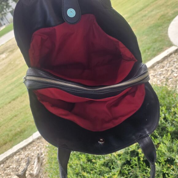 J. Jill Black Genuine Leather Hand Bag Tote Purse Authentic Classic Minimalist - Picture 6 of 8